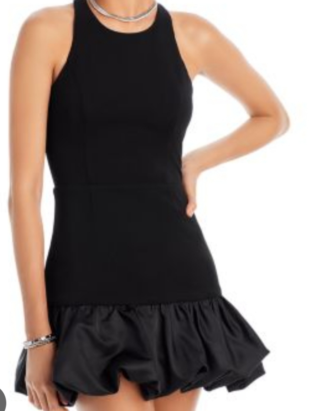 AQUA Black Sleeveless Racerback Mini Dress